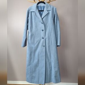 Vintage Ultra Suede blue grey trench coat